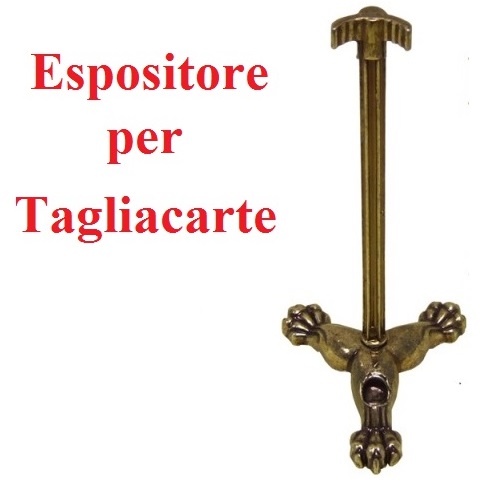 Espositore universale per tagliacarte e repliche in miniatura di armi antiche.